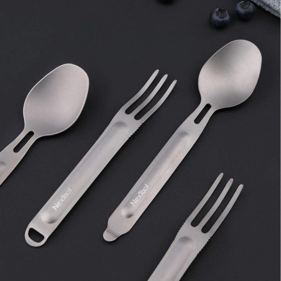 Набор Ложка-Вилка Xiaomi NexTool Outdoor Spoon Fork Grey (3032290) Фото №3