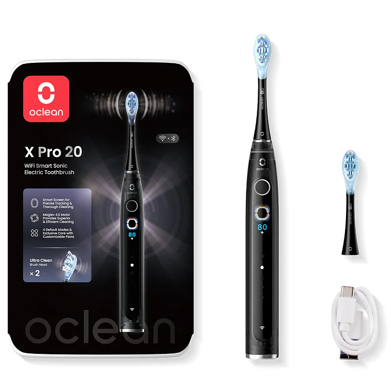 Зубная щетка Xiaomi Oclean X Pro 20 Smart Sonic Electric Toothbrush Global, Black Фото №1