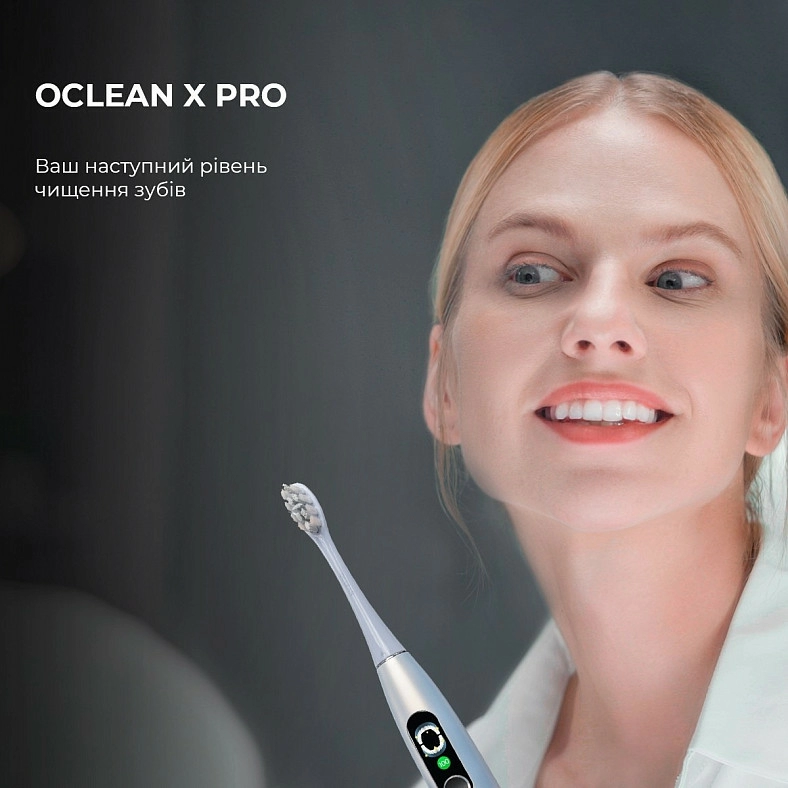 Зубная щетка умная Xiaomi Oclean X Pro Digital Smart Sonic Electric Toothbrush Global, Glamour Silver Фото №2