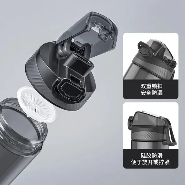 Пляшка для води Xiaomi Quange Full Sports Cup Black PC Material 480 мл (6972229764961) Фото №2