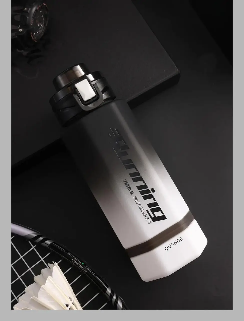 Бутылка для воды Xiaomi Quange Full sports cup black and White Tritan 760Ml Water Cup (697222976470) Фото №2