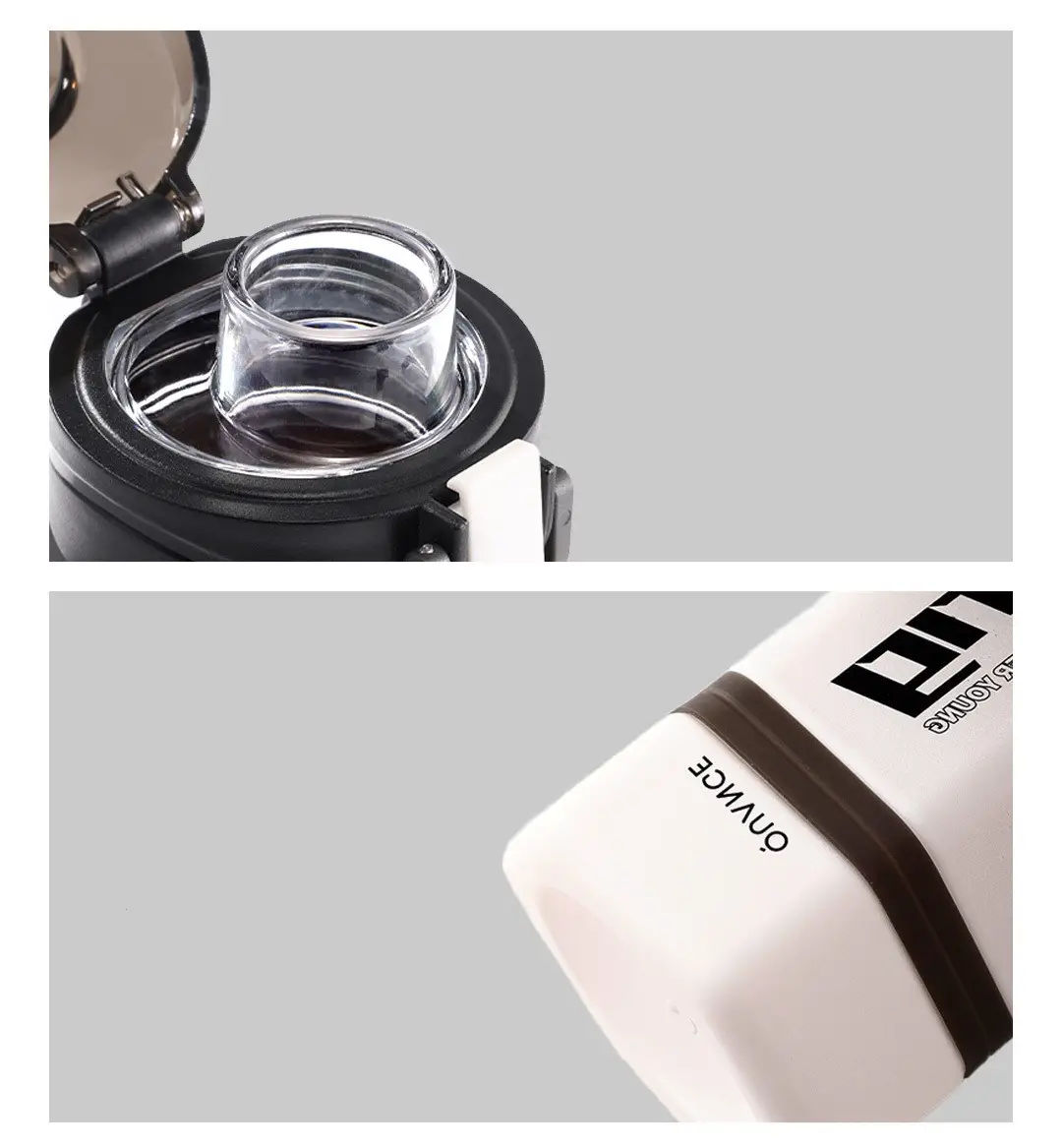 Бутылка для воды Xiaomi Quange Full sports cup black and White Tritan 760Ml Water Cup (697222976470) Фото №4