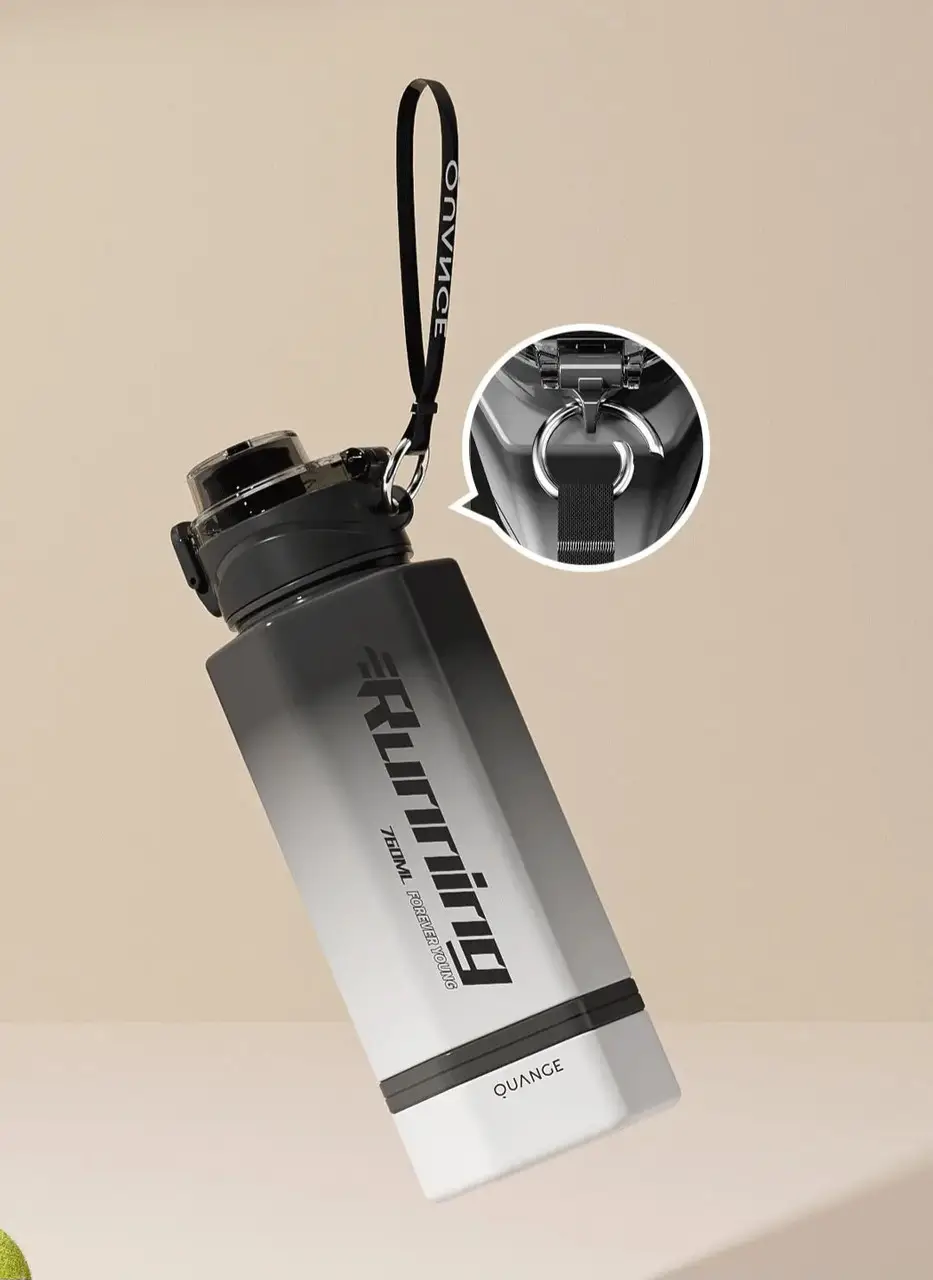 Бутылка для воды Xiaomi Quange Full sports cup black and White Tritan 760Ml Water Cup (697222976470) Фото №5