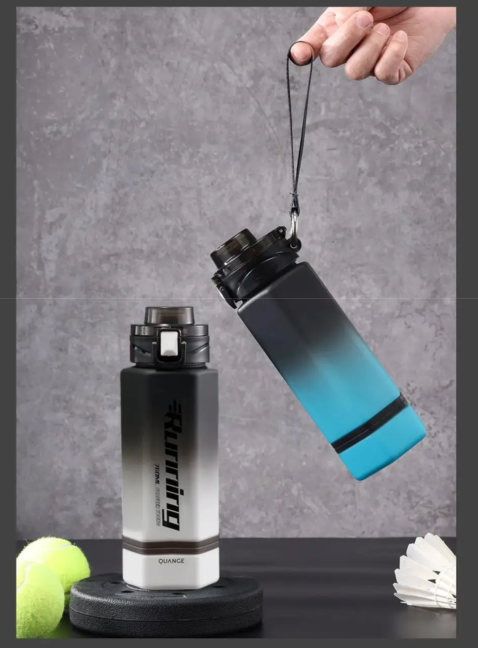 Бутылка для воды Xiaomi Quange Full sports cup black and White Tritan 760Ml Water Cup (697222976470) Фото №8