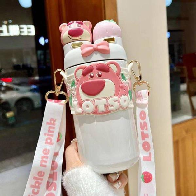 Дитяча пляшка для води Xiaomi Youpin Lotso Strawberry Bear Drinking Children's Thermal Cup (6922111442057) Фото №3