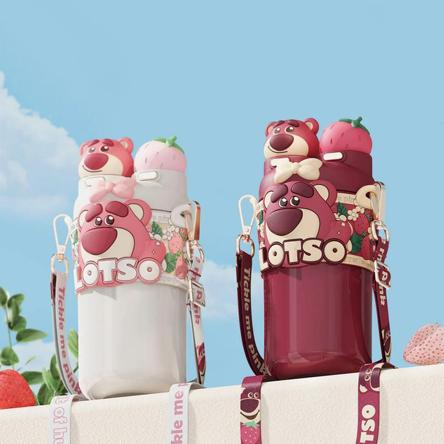 Дитяча пляшка для води Xiaomi Youpin Lotso Strawberry Bear Drinking Children's Thermal Cup (6922111442057) Фото №4
