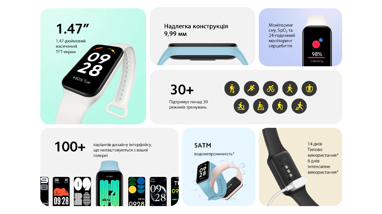 Xiaomi Redmi Smart Band 2 Оригинал! Black Для взрослых Резина каучук