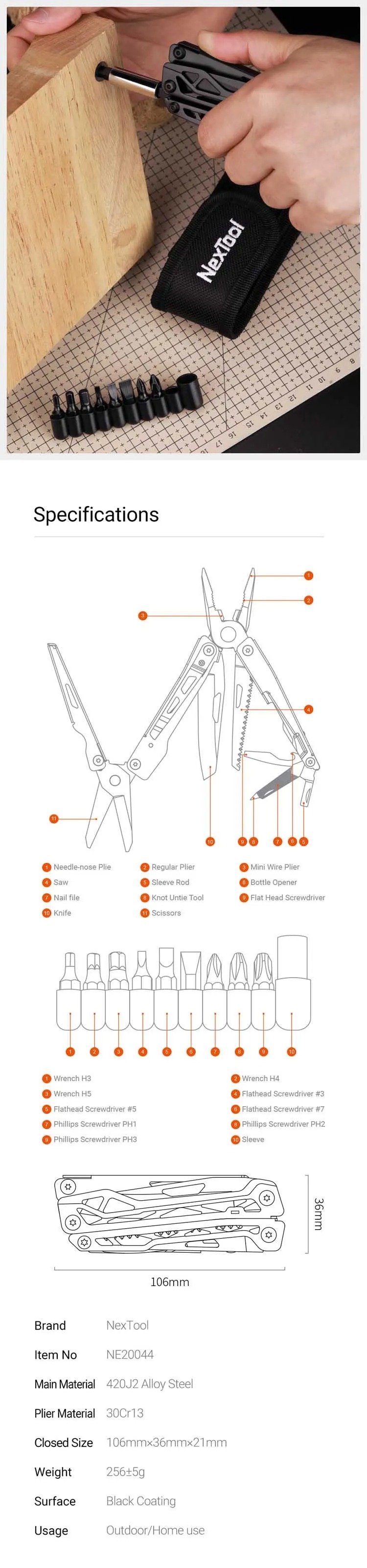 Xiaomi NexTool Black Knight NE20044 Оригинал! Складной Повседневный Сталь Металл Матовая Открывалка для бутылок