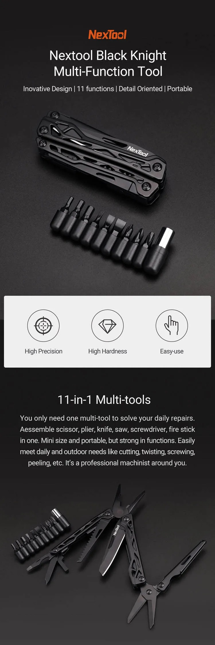 Xiaomi NexTool Black Knight NE20044 Оригинал!