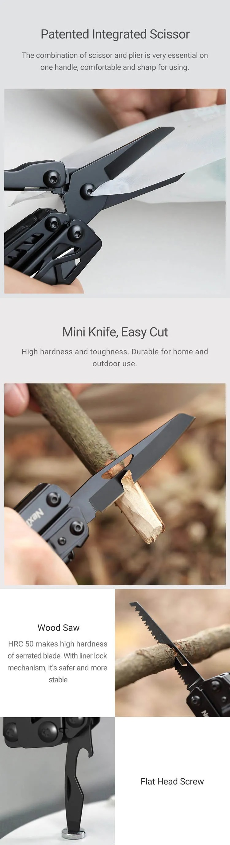 Xiaomi NexTool Black Knight NE20044 Оригинал! Складной Повседневный Сталь