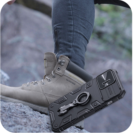 Nillkin Camshield Armor Pro no logo iPhone 14 Max Black Поликарбонат Черный