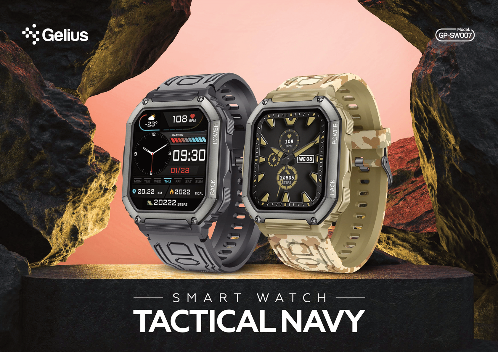 Gelius Pro GP-SW007 Smart Watch 49 мм Bluetooth call IP68