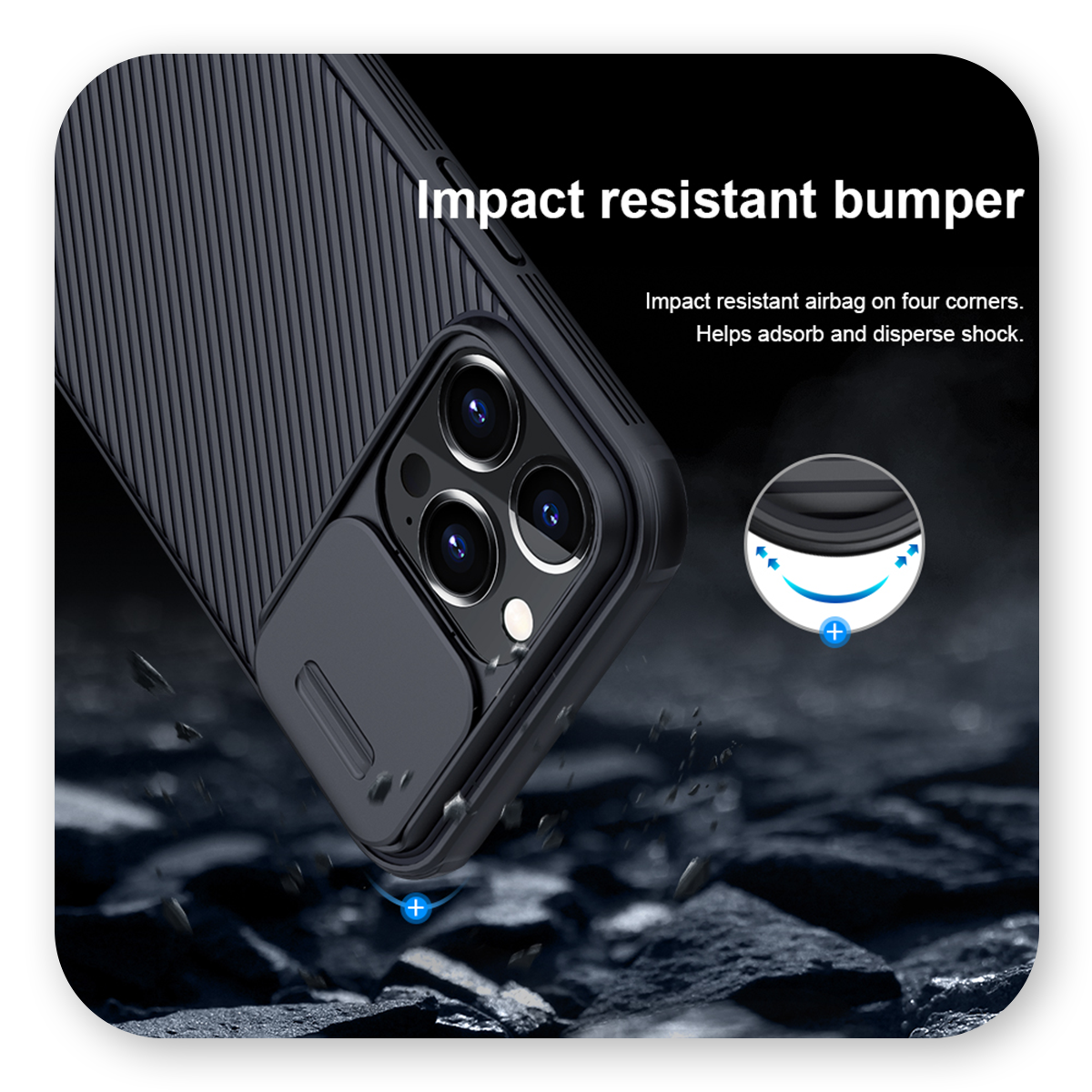 Nillkin CamShield Pro Case для Apple iPhone 13 Max Blue Для телефона Панель (Накладка на корпус) Усиленные борты чехла Противоударный