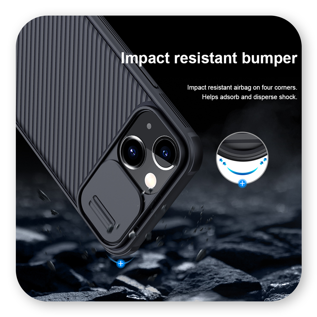 Nillkin CamShield Pro Case для Apple iPhone 13 mini Black Для телефона Панель (Накладка на корпус) Противоударный Рифленая текстура