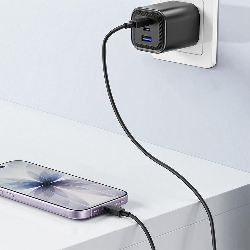 Кабель ACEFAST USB-C to USB-C PVC charging data cable C26-03 |1.2m, 60W/3A| black (6974316287100) Черный на картинке №7