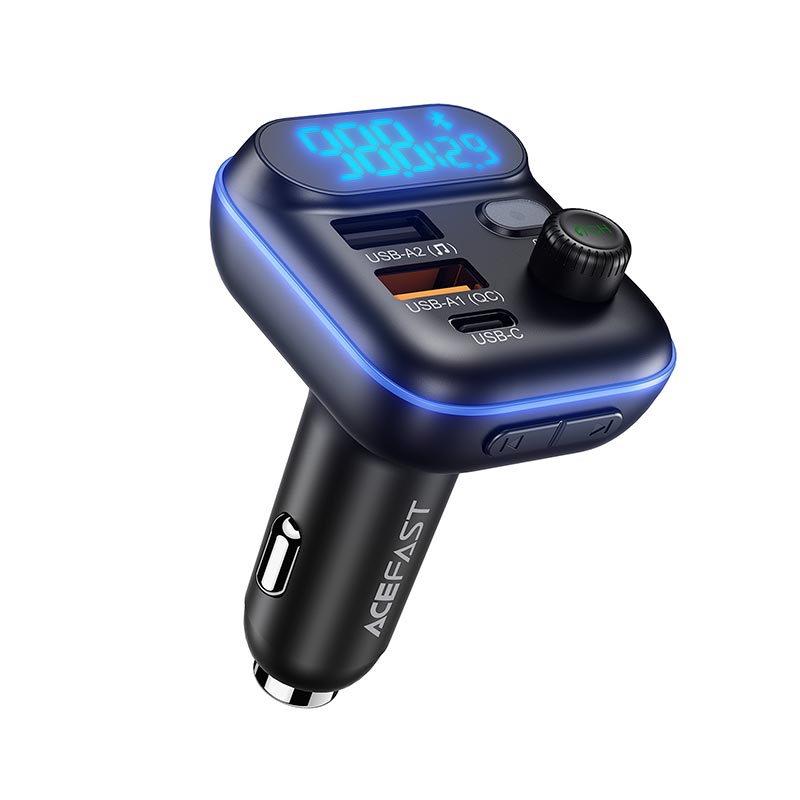 Адаптер автомобильный ACEFAST car FM wireless transmitter MP3 player B25 |1Type-C/2USB, 36W, PD/QC/PPS, BT5.4/TF/USB/FM| black (6974316287704) Черный на картинке №2
