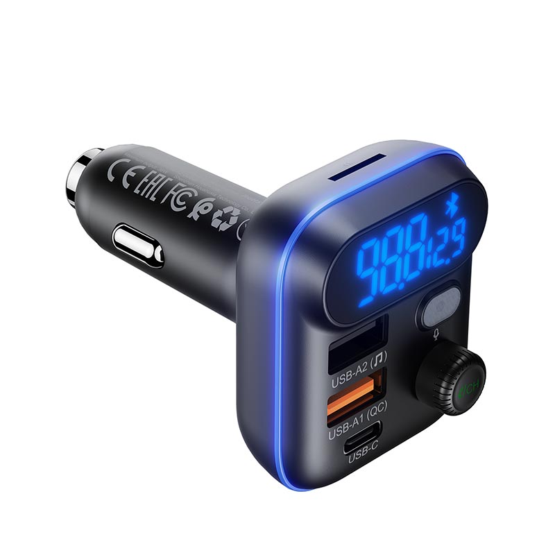 Адаптер автомобильный ACEFAST car FM wireless transmitter MP3 player B25 |1Type-C/2USB, 36W, PD/QC/PPS, BT5.4/TF/USB/FM| black (6974316287704) Черный на картинке №4
