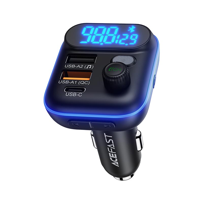 Адаптер автомобильный ACEFAST car FM wireless transmitter MP3 player B25 |1Type-C/2USB, 36W, PD/QC/PPS, BT5.4/TF/USB/FM| black (6974316287704) Черный на картинке №7