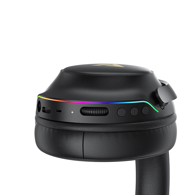 Ігрові навушники ACEFAST gaming wireless headset H20 IPX4 |BT6.0/2.4G, 70h, 1000mAh, RGB| black (6974316287506) Чорний на малюнкі №6