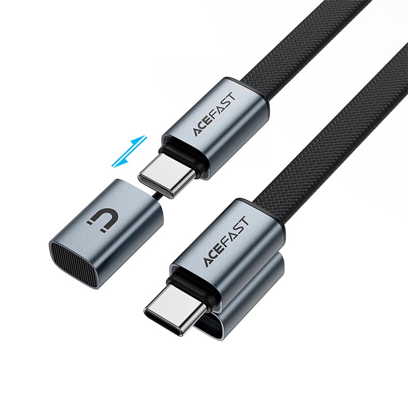 Кабель ACEFAST USB-C to USB-C magnetic charging data cable C27-04 |1.2m, 60W/3A| black (6974316287810) Черный на картинке №6