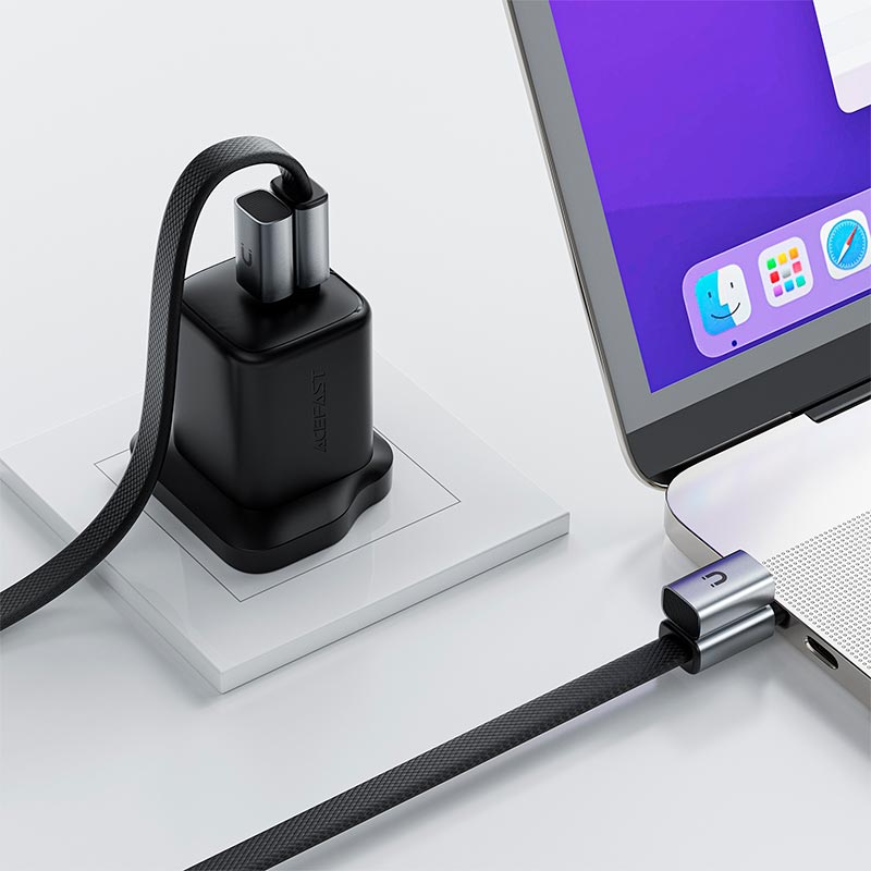 Кабель ACEFAST USB-C to USB-C magnetic charging data cable C27-04 |1.2m, 60W/3A| black (6974316287810) Черный на картинке №8
