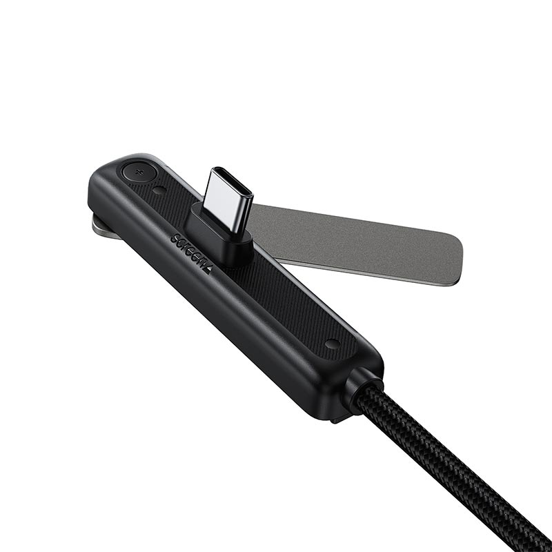 Кабель ACEFAST USB-C to USB-C charging data cable with phone holder C28-03 |1.2m, 60W/3A| metal-grey (6974316287414) Серый на картинке №4