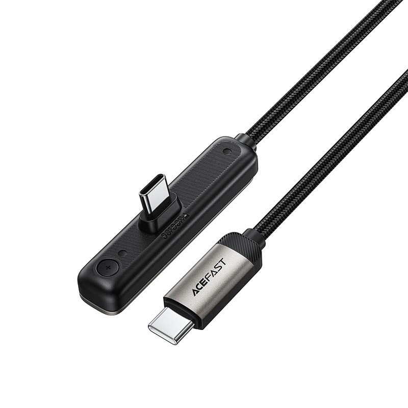 Кабель ACEFAST USB-C to USB-C charging data cable with phone holder C28-03 |1.2m, 60W/3A| metal-grey (6974316287414) Серый на картинке №5