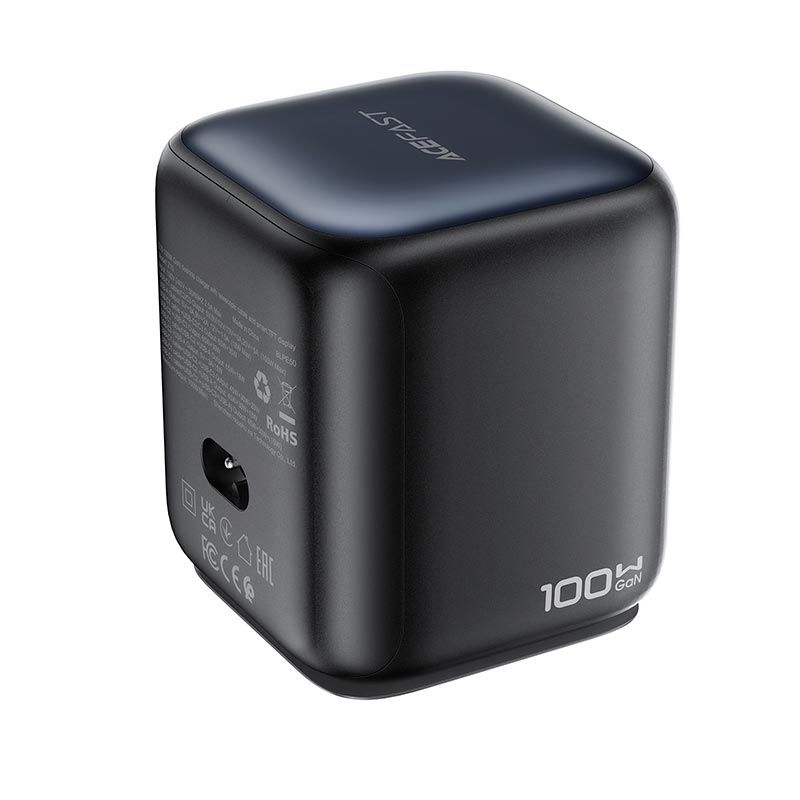 Адаптер сетевой ACEFAST GaN desktop charger with telescopic cable and smart TFT display Z10 |1USB/2Type-C,100W/3A, PD/QC| black (6974316286516) Черный на картинке №6
