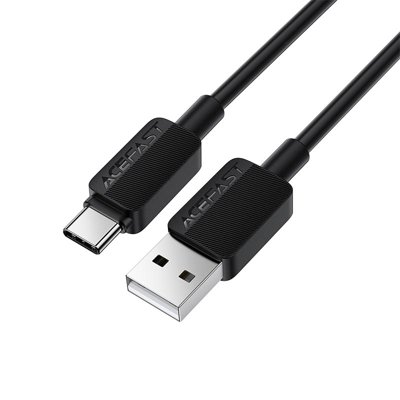 Кабель ACEFAST USB-A to USB-C PVC charging data cable C26-04 |1.2m, 3A| black (6974316287117) Черный на картинке №4