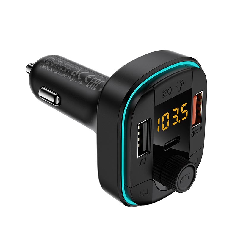 Адаптер автомобильный ACEFAST car FM wireless transmitter MP3 player B23 |1Type-C/2USB, 48W, PD3.0/QC3.0| black (6974316287421) Черный на картинке №6