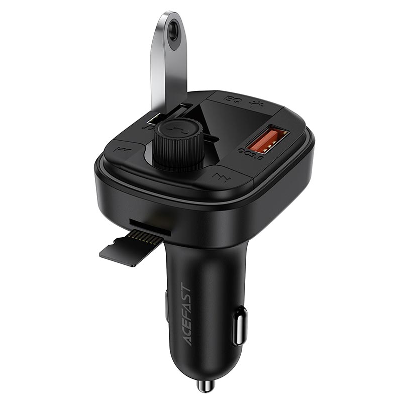 Адаптер автомобильный ACEFAST car FM wireless transmitter MP3 player B23 |1Type-C/2USB, 48W, PD3.0/QC3.0| black (6974316287421) Черный на картинке №7
