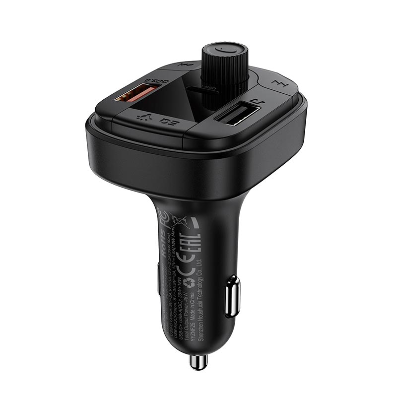 Адаптер автомобильный ACEFAST car FM wireless transmitter MP3 player B23 |1Type-C/2USB, 48W, PD3.0/QC3.0| black (6974316287421) Черный на картинке №8