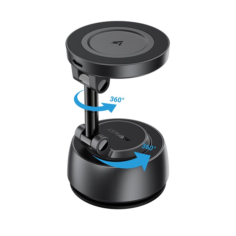 Автодержатель ACEFAST wireless charging car holder with electric suction cup for dashboard E53 |4.7-6.9, 5-15W, 110mAh| metal-grey (6974316287926) Серый на картинке №8