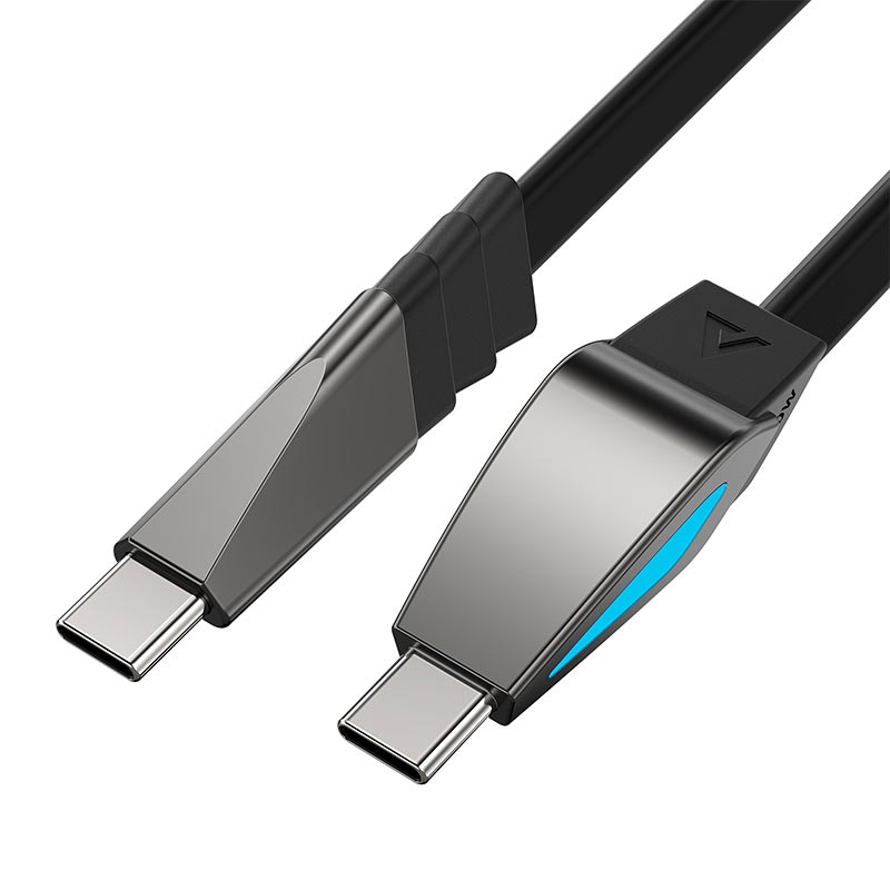 Кабель ACEFAST USB-C to USB-C silicone fast charging data cable C30-03 |1.6m, 240W, LED| black (6974316287827) Черный на картинке №8