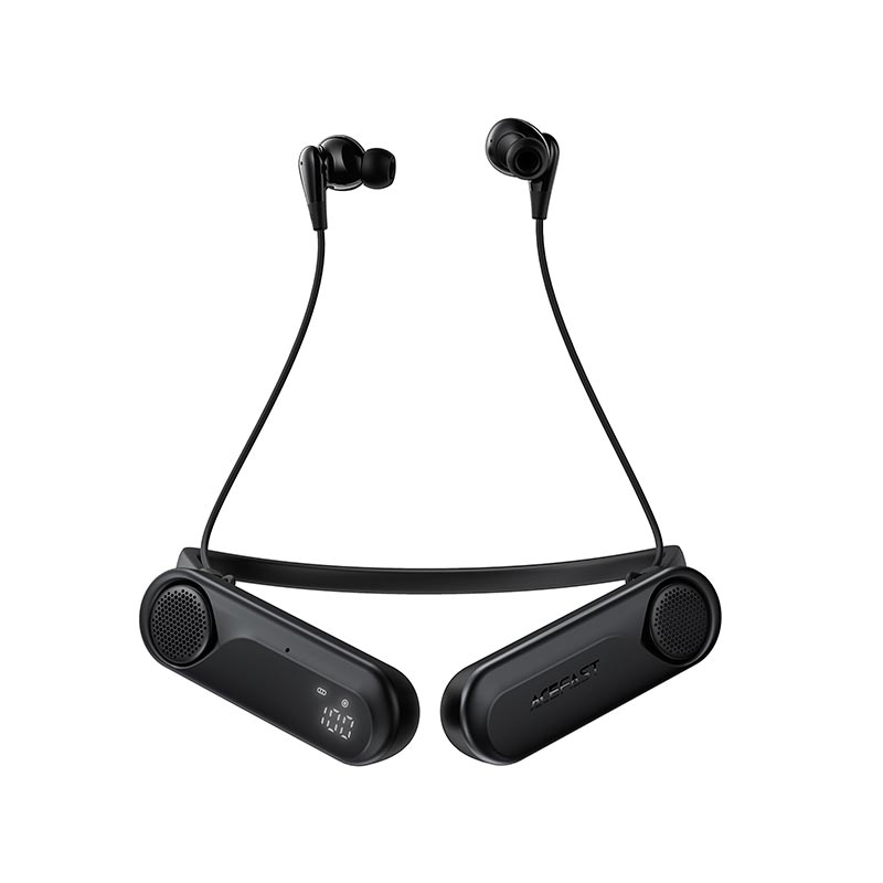 Навушники ACEFAST neck-hanging wireless earphones with speakers N11 IPX4 |BT6.0/TF, 90h earphones/30h speakers, 900mAh| black (6974316287728) Чорний на малюнкі №1