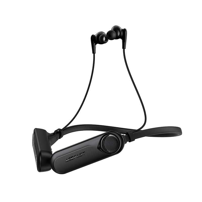 Навушники ACEFAST neck-hanging wireless earphones with speakers N11 IPX4 |BT6.0/TF, 90h earphones/30h speakers, 900mAh| black (6974316287728) Чорний на малюнкі №9