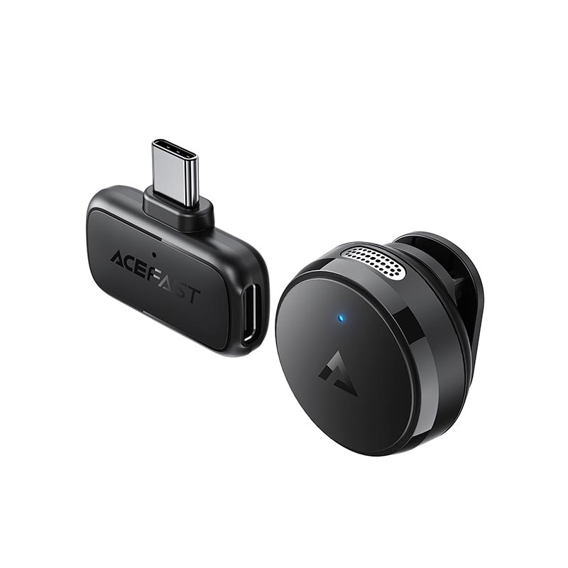 Микрофон ACEFAST wireless lavalier microphone R7 |Type-C, 1mic, AI noise reduction, 5h, 50m, 50mAh| black (6974316287438) Черный на картинке №5