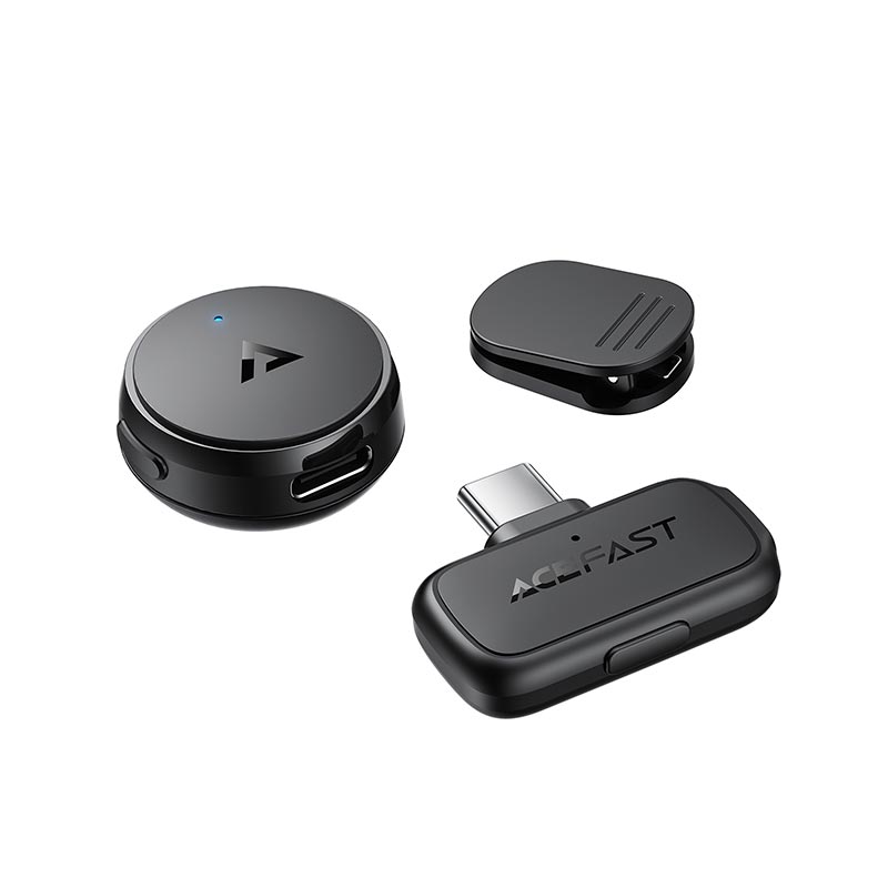 Микрофон ACEFAST wireless lavalier microphone R7 |Type-C, 1mic, AI noise reduction, 5h, 50m, 50mAh| black (6974316287438) Черный на картинке №8