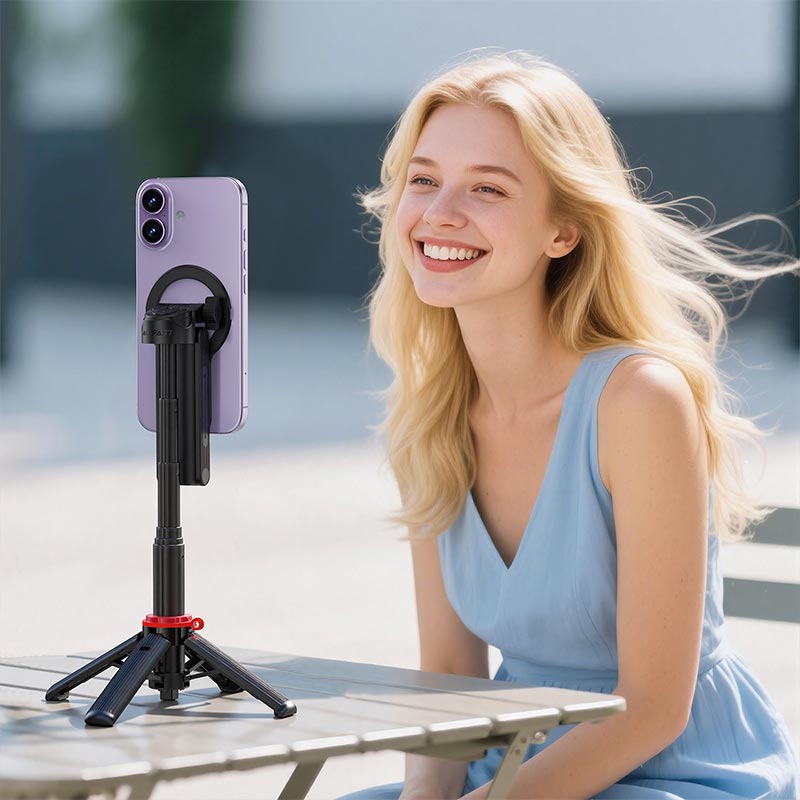 Монопод ACEFAST multifunctional mini selfie stick E72 |4.7-6.9, 463mm, BT5.3 remote, tripod| black (6974316288138) Черный на картинке №4