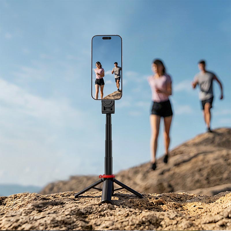 Монопод ACEFAST multifunctional mini selfie stick E72 |4.7-6.9, 463mm, BT5.3 remote, tripod| black (6974316288138) Черный на картинке №6