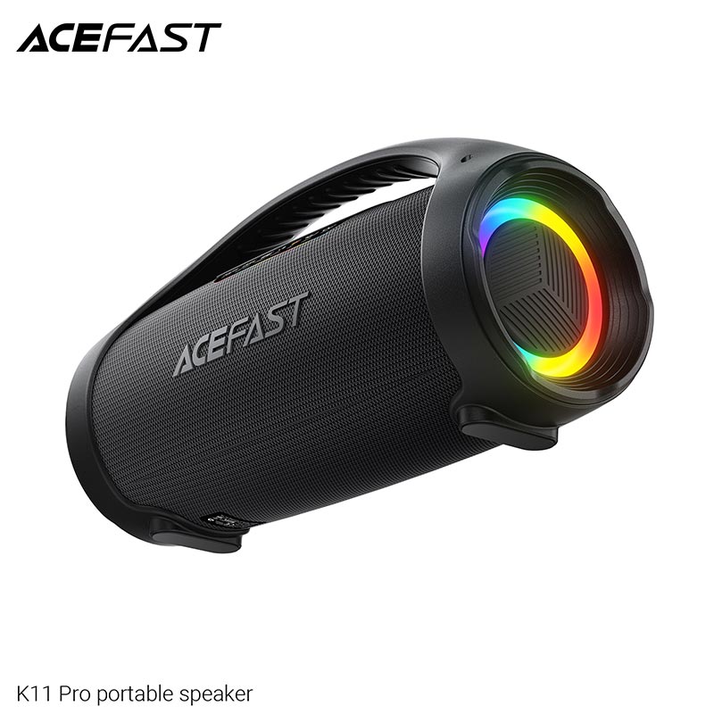 Акустика ACEFAST portable speaker K11 Pro IPX5 |BT6.0, TF/FM/AUX/TWS, 102W, 20h, EQ| black (6974316286646) Чорний на малюнкі №8