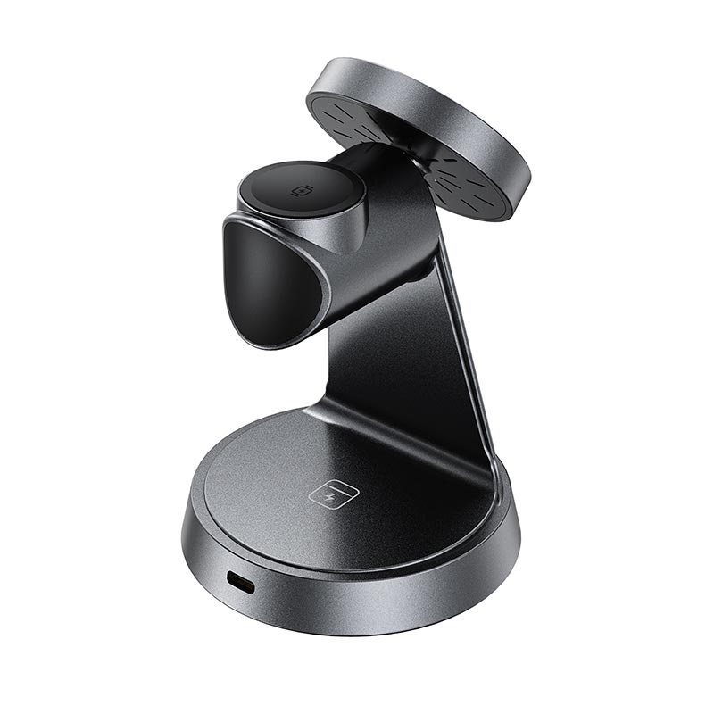 Зарядка Qi ACEFAST 15W 3-in-1 wireless charging desktop stand E48 |22.5W Total| grey (6974316287148) Сірий на малюнкі №5