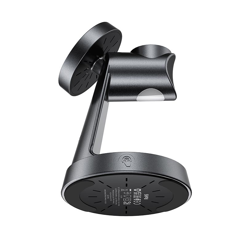 Зарядка Qi ACEFAST 15W 3-in-1 wireless charging desktop stand E48 |22.5W Total| grey (6974316287148) Сірий на малюнкі №6