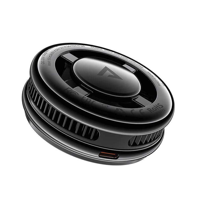 Зарядка Qi2 ACEFAST E47 25W magnetic cooling wireless charger |4.7-6.9| black (6974316286752) Черный на картинке №6