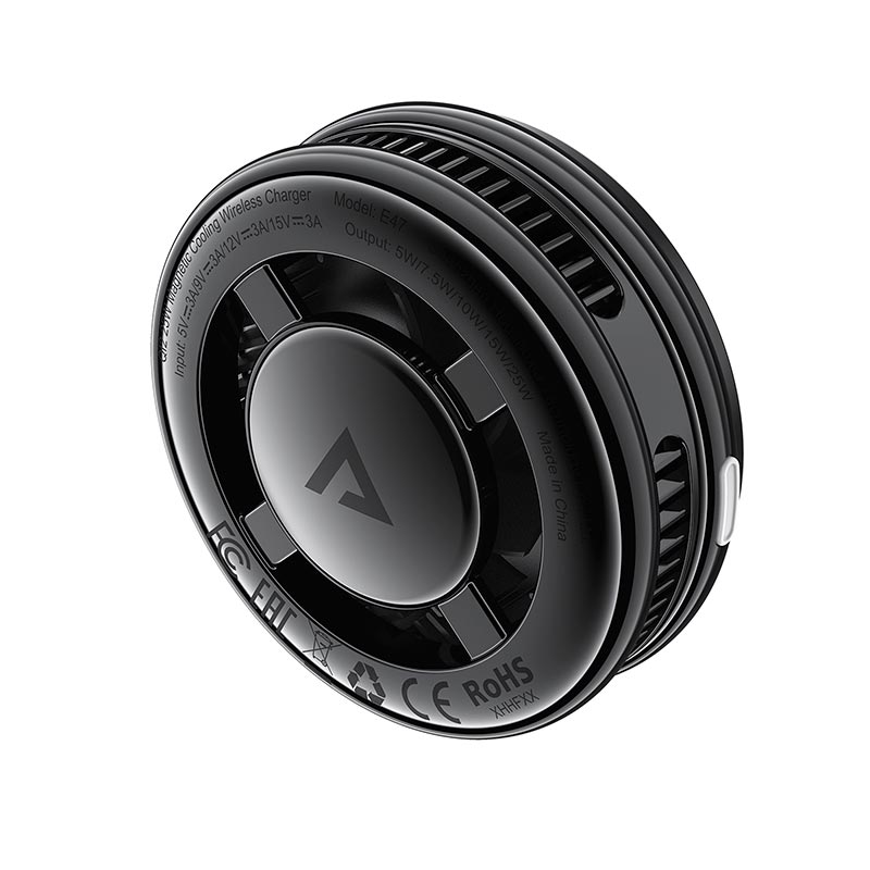 Зарядка Qi2 ACEFAST E47 25W magnetic cooling wireless charger |4.7-6.9| black (6974316286752) Черный на картинке №7