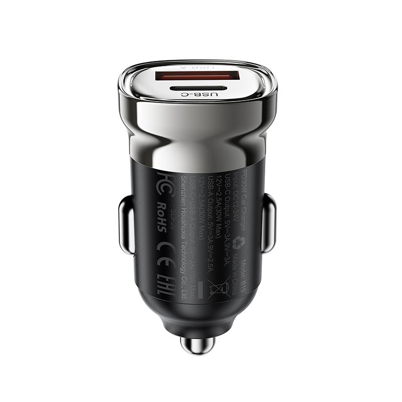 Адаптер автомобільний ACEFAST PD30W (USB-C+USB-A) car charger B19 grey (6974316287155) Сірий на малюнкі №6
