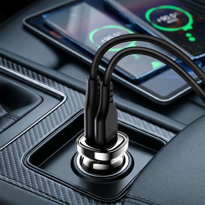 Адаптер автомобільний ACEFAST PD30W (USB-C+USB-A) car charger B19 grey (6974316287155) Сірий на малюнкі №7
