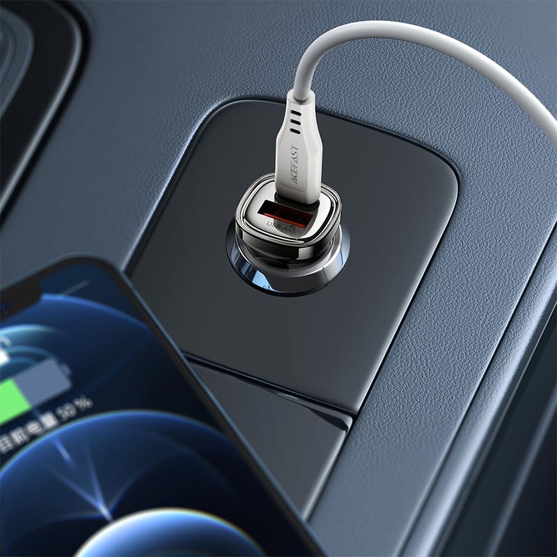 Адаптер автомобільний ACEFAST PD30W (USB-C+USB-A) car charger B19 grey (6974316287155) Сірий на малюнкі №8