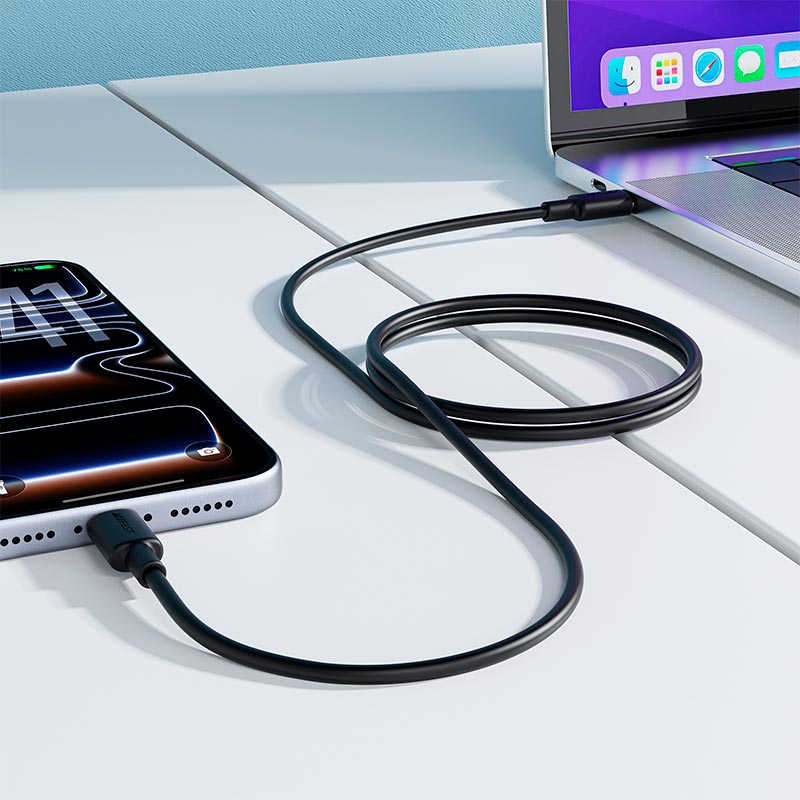 Кабель ACEFAST USB-C to USB-C silicone fast charging data cable C29-03 |2m, 240W| black (6974316287858) Черный на картинке №6