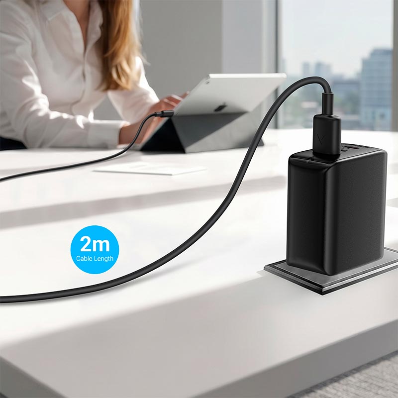 Кабель ACEFAST USB-C to USB-C silicone fast charging data cable C29-03 |2m, 240W| black (6974316287858) Черный на картинке №8